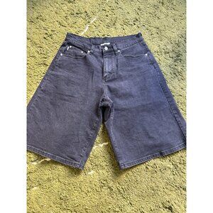 Pro Club Denim Jean Shorts OOS 32 Black Super Ultra Baggy